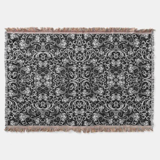 Süße schwarze Dalmatiner Blumen Hintergrundgestalt Decke (Vorderseite)