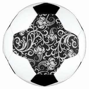 Süße schwarze Dalmatiner-Blumen-Hintergrundgestalt Fußball