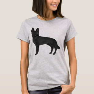 Süße schwarze deutsche Schäferhund-Zeichnung im Ca T-Shirt