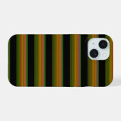 Süße schwarze farbenfrohe gestreifte iPhone 15 hülle (Rückseite (Horizontal))