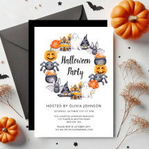 Süße schwarze Frohe Halloween-Illustrationsparty