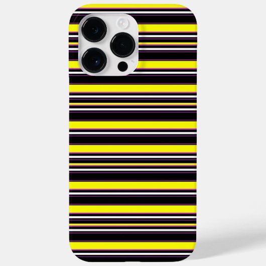 Süße schwarze gelbe Streifen Case-Mate iPhone Hülle (Rückseite)