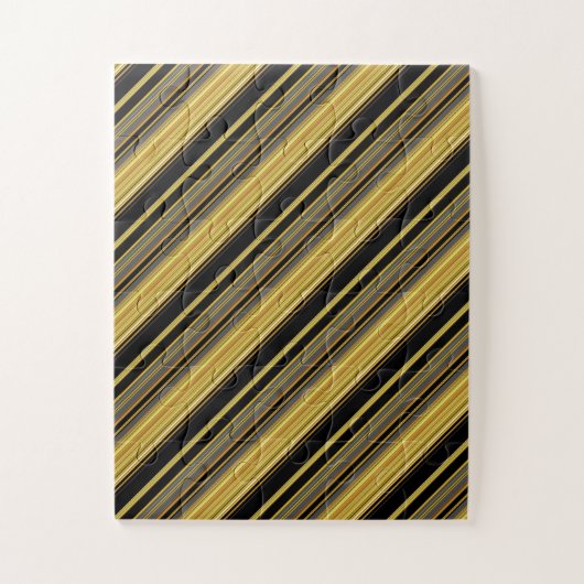 Süße schwarze goldene Streifen Puzzle (Vertikal)