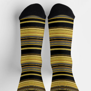 Süße schwarze goldene Streifen Socken