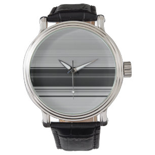 Süße schwarze graue Streifen Armbanduhr