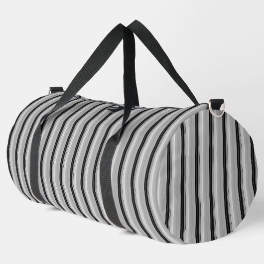 Süße schwarze graue Streifen Duffle Bag (Linke Ecke)