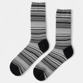 Süße schwarze graue Streifen Socken (Linkes Detail)