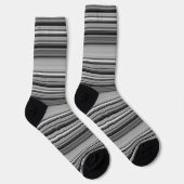 Süße schwarze graue Streifen Socken (Rechts)