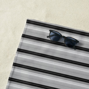 Süße schwarze graue Streifen Strandtuch