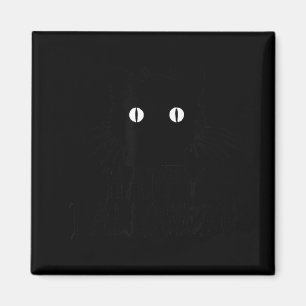 Süße schwarze Halloween-Katze mit Schnurrhaaren gl Magnet