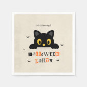 Süße schwarze Halloween-Katze Serviette (Vorderseite)