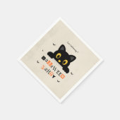 Süße schwarze Halloween-Katze Serviette (Ecke)