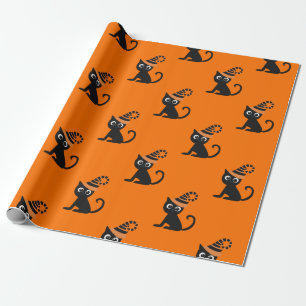 Süße schwarze Hexenkatze Kinder Halloween-Geschenk Geschenkpapier