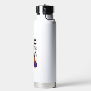 Süße schwarze Hexenkatze Kürbis Halloween Kostüm F Trinkflasche