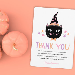 Süße schwarze Hexenkatze Pastell Danke Geburtstag