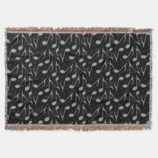 Süße schwarze Houndstooth Chic Noten Decke (Vorderseite)