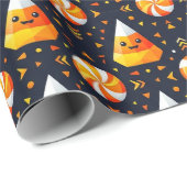 Süße schwarze illustrierte Candy Corn Geschenkpapier (Rolleneckpunkt)