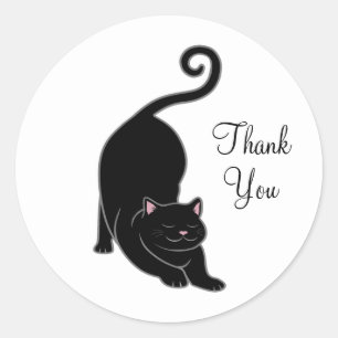 Süße schwarze Kätzchen Katze Danke Runder Aufkleber
