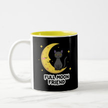 Süße schwarze Katze auf dem Mond - Vollmond-Freund