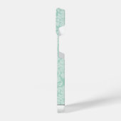 Süße schwarze Katze, die in kawaii Cartoon-Mint-Da iPhone Hülle (Linke Seite)