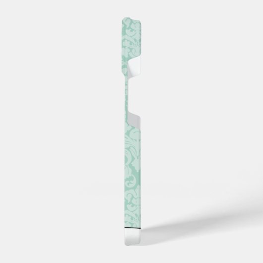 Süße schwarze Katze, die in kawaii Cartoon-Mint-Da iPhone Hülle (Linke Seite)