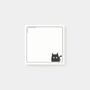Süße schwarze Katze einfaches Design Schule Büro Post-it Klebezettel