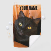 Süße schwarze Katze Golfhandtuch (Insitu)