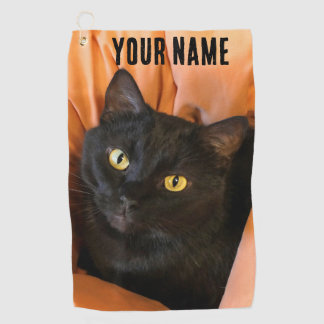 Süße schwarze Katze Golfhandtuch