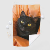 Süße schwarze Katze Golfhandtuch (Insitu)