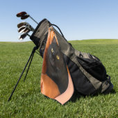 Süße schwarze Katze Golfhandtuch (Gras)