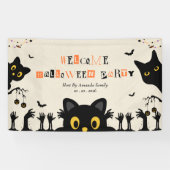 Süße schwarze Katze Halloween Banner (Horizontal)