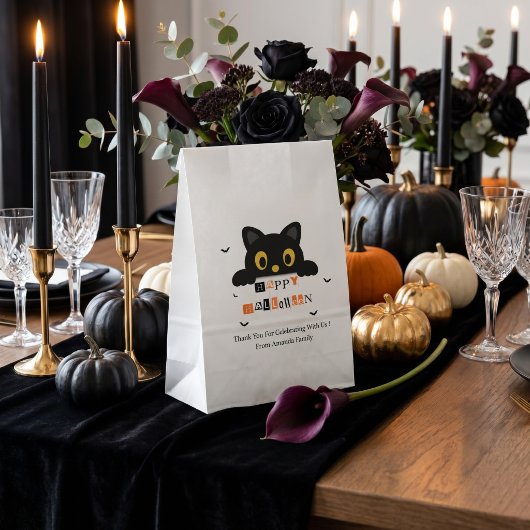 Süße schwarze Katze Halloween Geschenktütchen