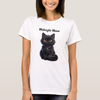 Süße schwarze Katze Halloween Gruseldesign T-Shirt