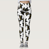Süße schwarze Katze Halloween Leggings (Vorderseite)