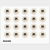 Süße schwarze Katze Halloween Runder Aufkleber (Blatt)