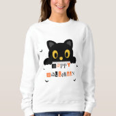 Süße schwarze Katze Halloween Sweatshirt (Vorderseite)