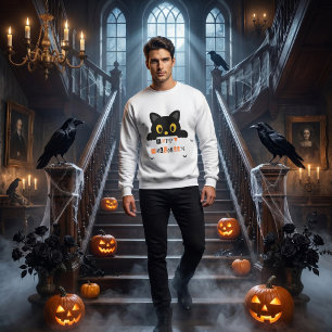 Süße schwarze Katze Halloween Sweatshirt