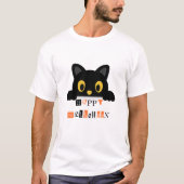 Süße schwarze Katze Halloween T-Shirt (Vorderseite)