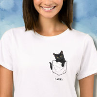 Süße schwarze Katze in der Tasche personalisierter