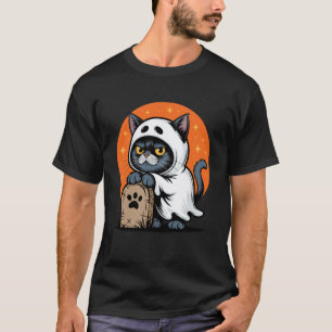 Süße schwarze Katze in Kostüm Kinder Jungen Hallow T-Shirt