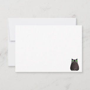 Süße schwarze Katze individuelle Blanko-Karte Mitteilungskarte
