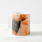 Süße schwarze Katze Kaffeetasse (Vorderseite Links)