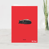 Süße schwarze Katze Kegel Grußkarte Karte (Rückseite)