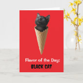 Süße schwarze Katze Kegel Grußkarte Karte (Gelbe Blume)