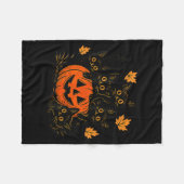 Süße schwarze Katze Kürbis Jack O Lantern Kitty Lu Fleecedecke (Vorderseite (Horizontal))
