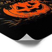 Süße schwarze Katze Kürbis Jack O Lantern Kitty Lu Poster (Ecke)
