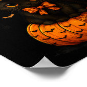 Süße schwarze Katze Kürbis Saison Herbst Poster (Ecke)