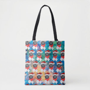 Süße schwarze Katze lustige Weihnachtsfeiertage Tasche