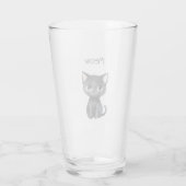 Süße schwarze Katze Miauen Glas (Rückseite)