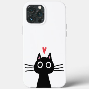 Süße schwarze Katze mit Herz iPhone 13 Pro Max Hülle